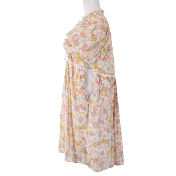 We Are Kindred Dress Sz 4 Cream Pink Multi Colored Pockets 100% Cotton Dress