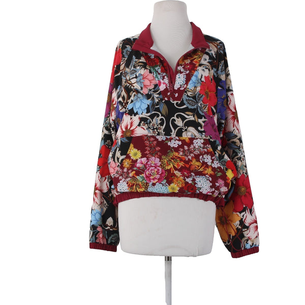 Johnny Was Active Jacket Sz L Burgundy Multicolor Floral Recycled Poly AW Jacket