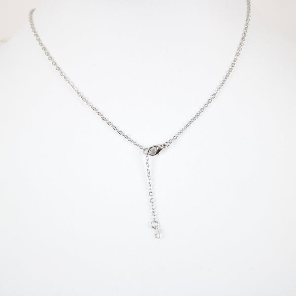 MARISSA Name Silvertone Rhinestone 14.5" w 4.5" Multi Ring Ext Necklace 1