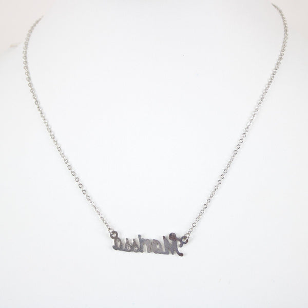 MARISSA Name Silvertone Rhinestone 14.5" w 4.5" Multi Ring Ext Necklace 1