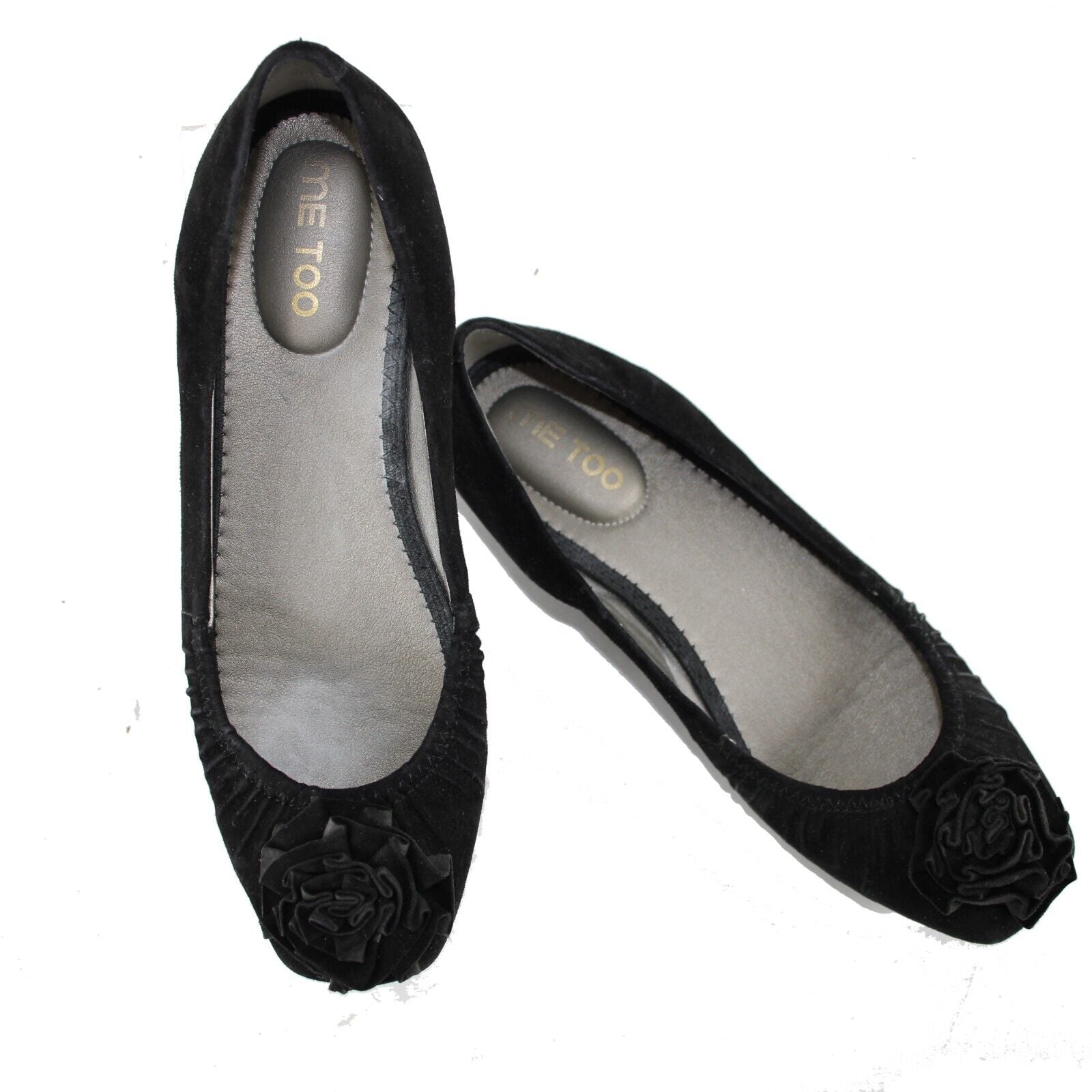 Me Too Domonic Sz 8.5 M Black Leather Upper Balance Man Made Materials Flats