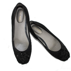 Me Too Domonic Sz 8.5 M Black Leather Upper Balance Man Made Materials Flats
