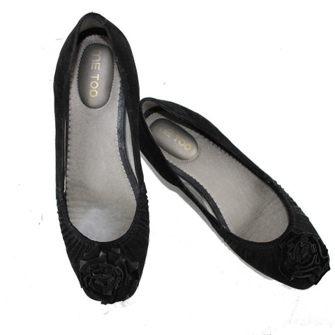 Me Too Domonic Sz 8.5 M Black Leather Upper Balance Man Made Materials Flats