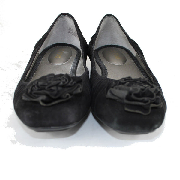 Me Too Domonic Sz 8.5 M Black Leather Upper Balance Man Made Materials Flats