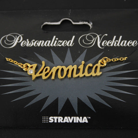 VERONICA NEW Goldtone Rhinestone Accent 14.5" w 4.5" Multi Ring Ext Necklace