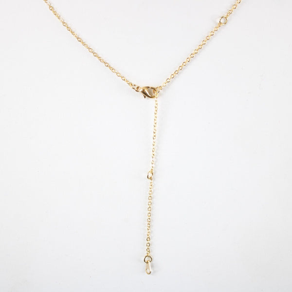 VERONICA NEW Goldtone Rhinestone Accent 14.5" w 4.5" Multi Ring Ext Necklace