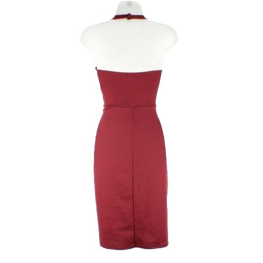 The Vanity Room Sz M Burgundy Scallop Trim Rayon Polyester Spandex Dress