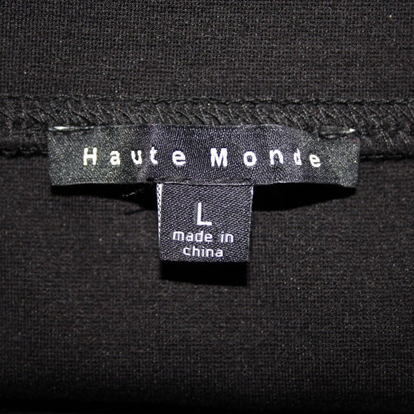 Haute Monde Sz L Black Lace Elastic Waist Rayon Nylon Spandex Skirt