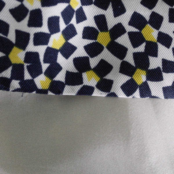 Karen Walker Hi There Sz 12 Blue Multi Pockets Pleated Lined V Neck Poly Dress