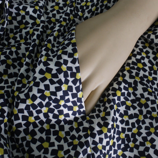 Karen Walker Hi There Sz 12 Blue Multi Pockets Pleated Lined V Neck Poly Dress