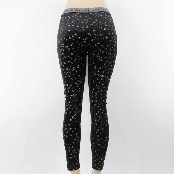 Victorias Secret NEW $50 Sz S X 31 Black Glitter Velvet Poly Elastane Legging