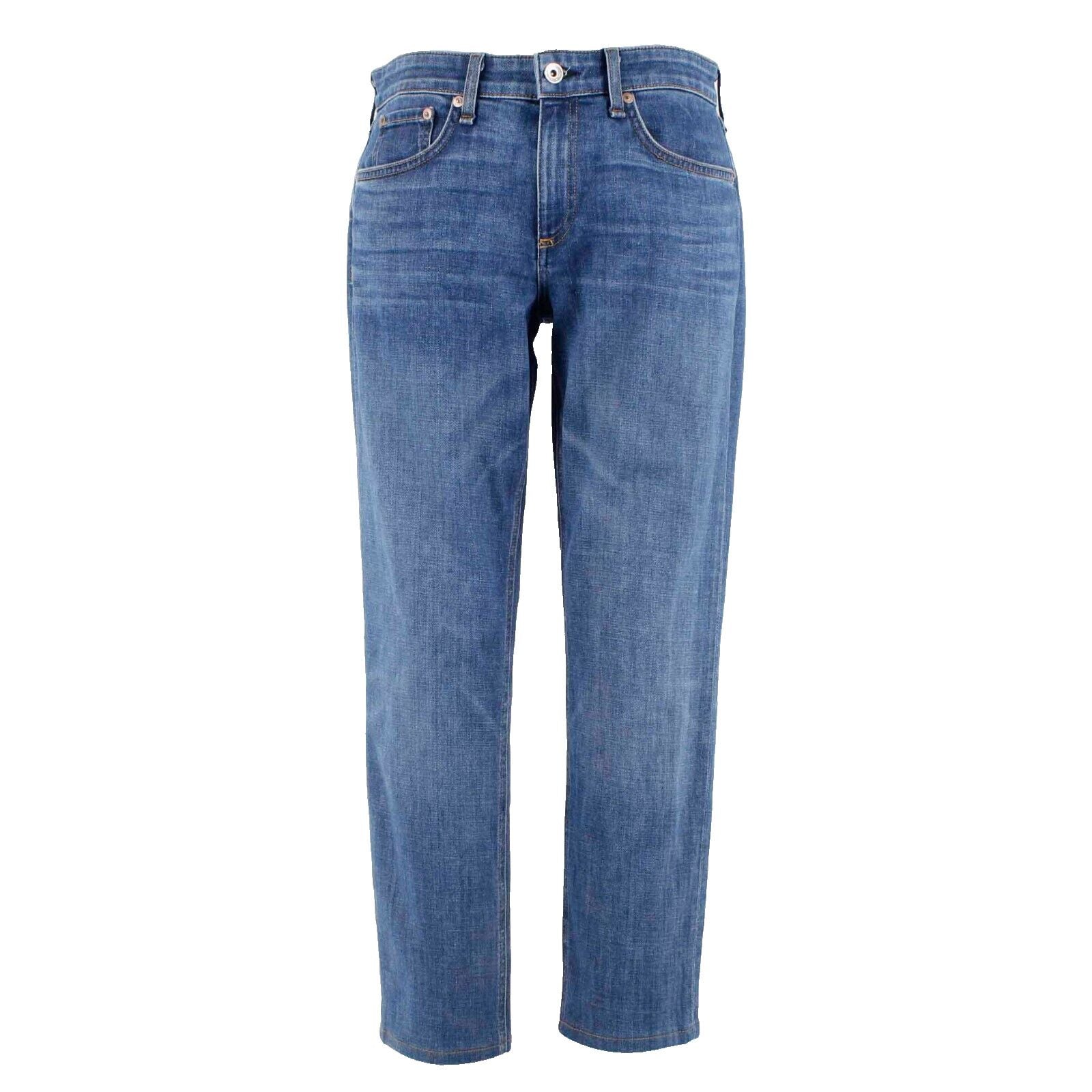 Rag & Bone Sz 27 x 26 Blue Denim Straight Slim Cotton Blend Jean