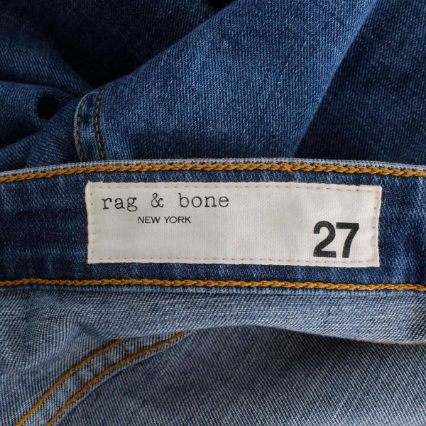 Rag & Bone Sz 27 x 26 Blue Denim Straight Slim Cotton Blend Jean