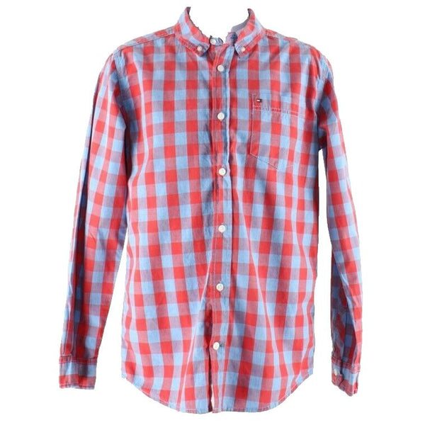 Tommy Hilfiger Sz L (16/18) Blue Red Check Button Down Cotton Shirt