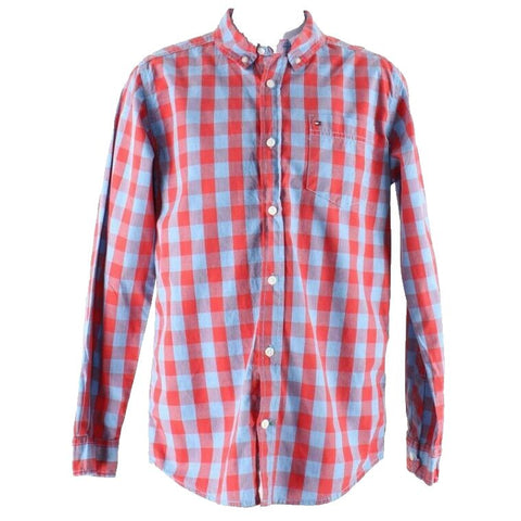 Tommy Hilfiger Sz L (16/18) Blue Red Check Button Down Cotton Shirt