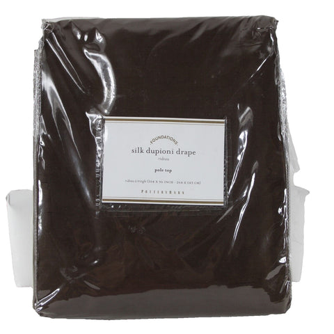Pottery Barn NEW $150 Brown 104" x 96" Silk Dupioni Pole Top Drape