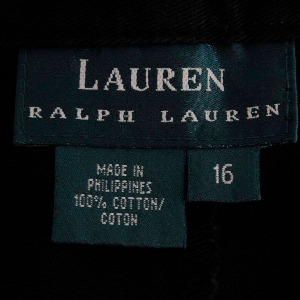 Lauren Ralph Lauren Sz 16 X 31 Black Denim 100% Cotton Crop Pant