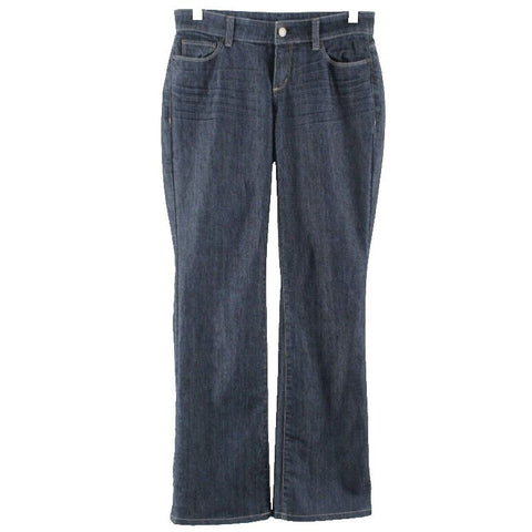 Ann Taylor Curvy Fit Sz 0 x 32 Blue Denim Cotton Blend Straight Leg Jean