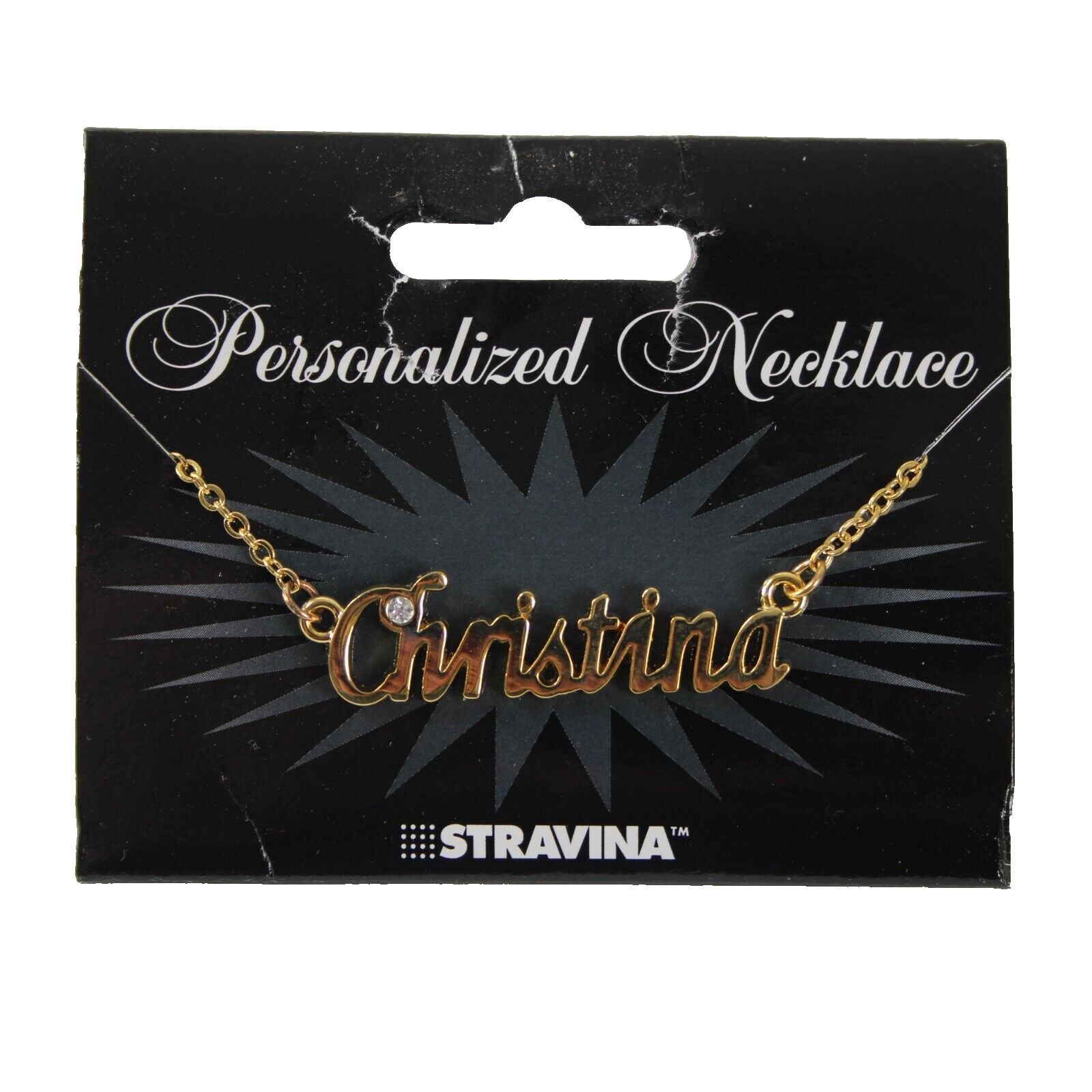 CHRISTINA NEW Goldtone Rhinestone Accent 14.5" w 4.5" Multi Ring Ext Necklace