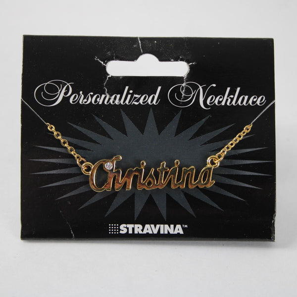 CHRISTINA NEW Goldtone Rhinestone Accent 14.5" w 4.5" Multi Ring Ext Necklace