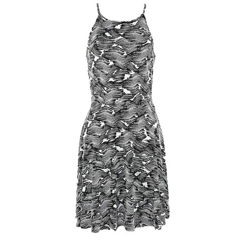 Bar III NEW $70 Barcelona Sz L Black White Polyester Spandex Dress
