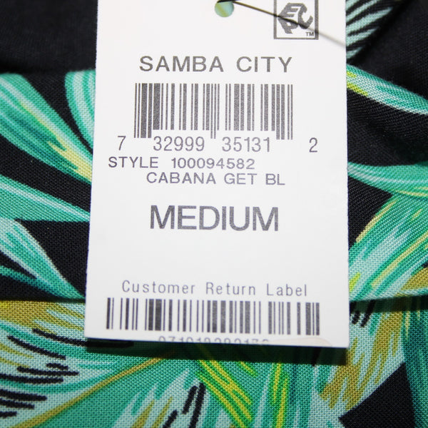 Bar III NEW Samba City Sz M Green Black Yellow 100% Rayon Wrap Sweater Cardigan
