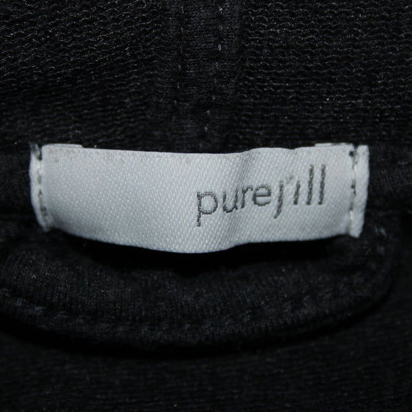 Pure Jill Sz L Grey Hooded Pockets Waterfall Cotton Modal Spandex Wrap Sweater