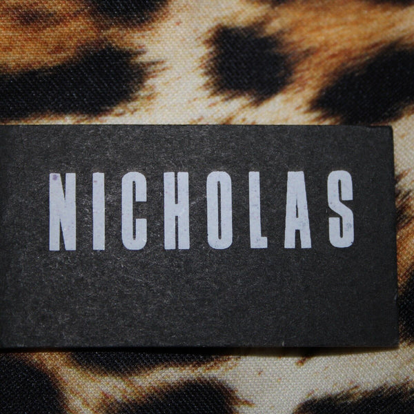 Nicholas NEW Sz 2 Brown Black Jungle Leopard Scuba Polyester Spandex Dress