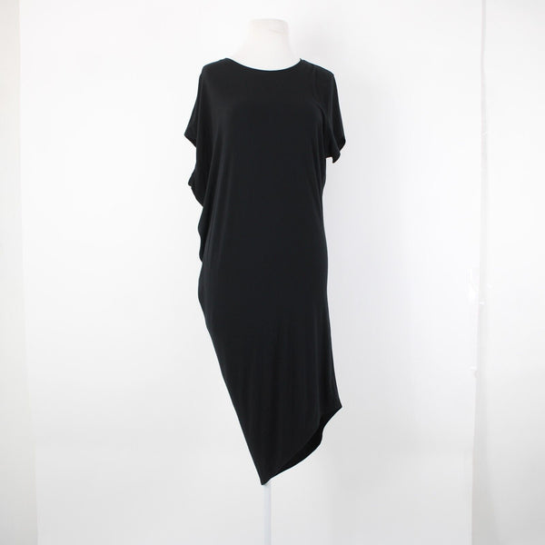 Kit Ace Sz 4 Black Asymmetrical Modal Elastane Cashmere T Shirt Dress