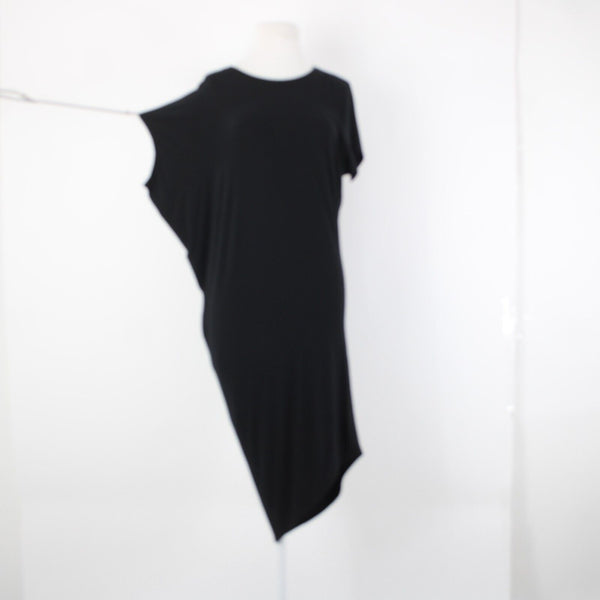 Kit Ace Sz 4 Black Asymmetrical Modal Elastane Cashmere T Shirt Dress