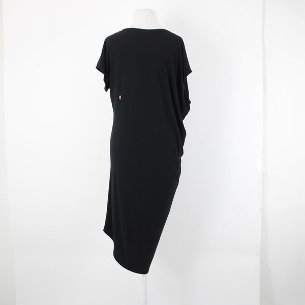 Kit Ace Sz 4 Black Asymmetrical Modal Elastane Cashmere T Shirt Dress