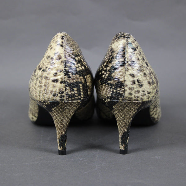 Unisa Uncarream Sz 8.5 M Black Tan Reptile Print Buckle Detail All Man Made Heel