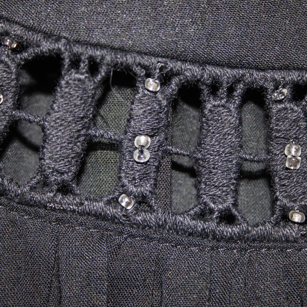 INC Top NEW $70 Sz M Black Cold Shoulder Eyelets 100% Rayon Cotton Top