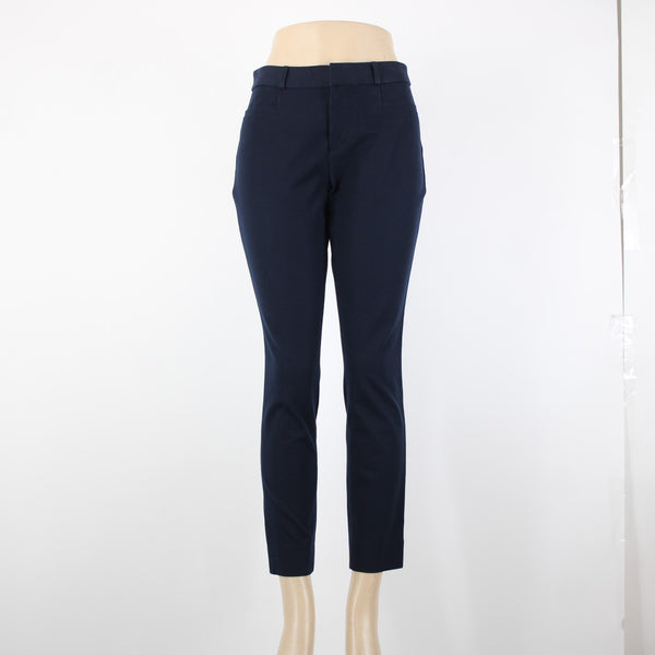 Banana Republic NEW Sloan CURVY Sz 2r x 27.5 Navy Blue High Rise Cotton Pant