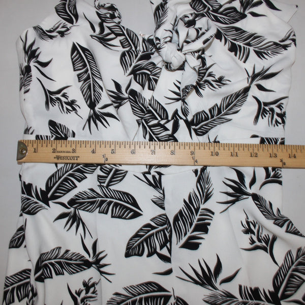 Jay Godfrey Jumpsuit Sz 6 White Black Printed Knot Front 100% Poly Jumpsuit