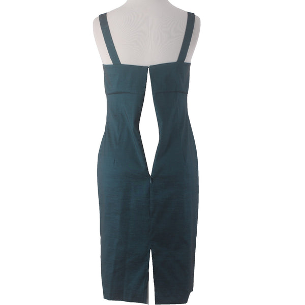 SL Fashions Suit Dress Sz 6 8 Teal Blue 2 Pc Polyester Nylon Suit Dress