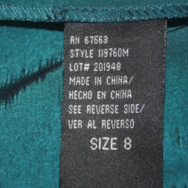SL Fashions Suit Dress Sz 6 8 Teal Blue 2 Pc Polyester Nylon Suit Dress