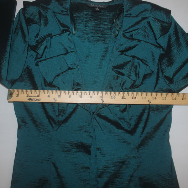 SL Fashions Suit Dress Sz 6 8 Teal Blue 2 Pc Polyester Nylon Suit Dress