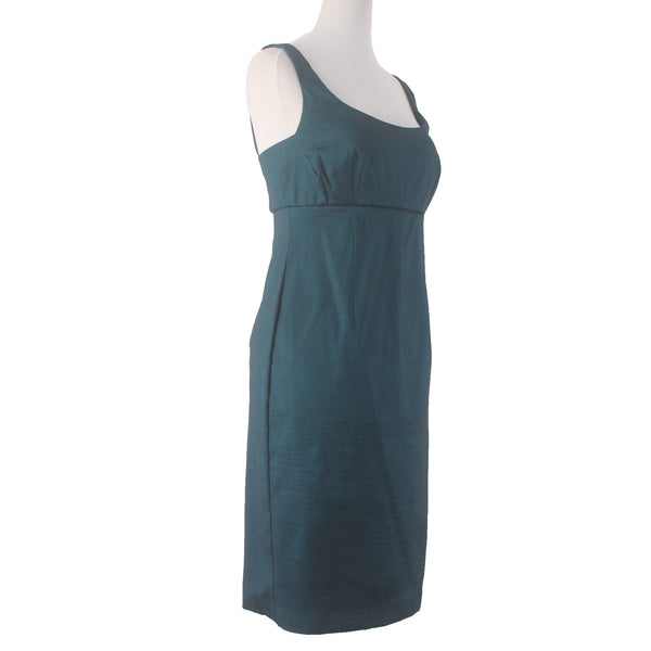 SL Fashions Suit Dress Sz 6 8 Teal Blue 2 Pc Polyester Nylon Suit Dress