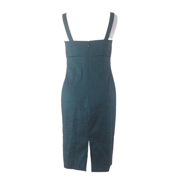 SL Fashions Suit Dress Sz 6 8 Teal Blue 2 Pc Polyester Nylon Suit Dress