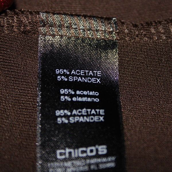 Chicos Travelers NEW Sz 1 Light Chocolate Chip Zipper Acetate Spandex Jacket