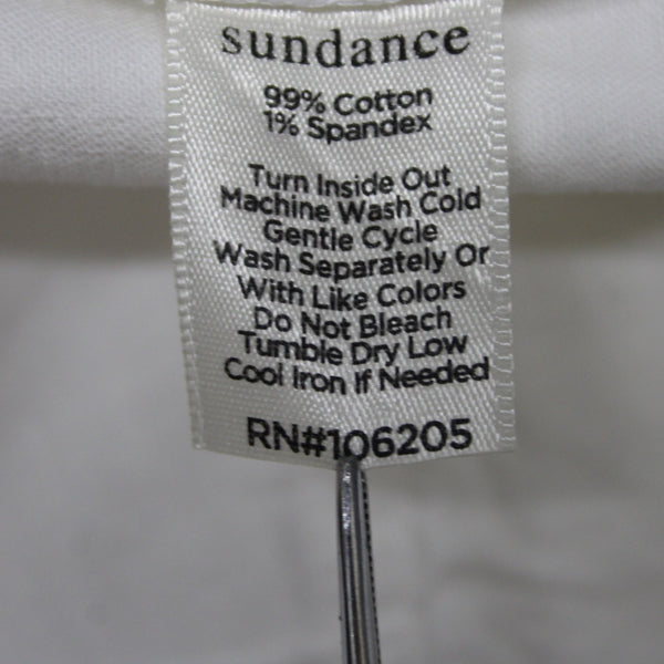 Sundance Shorts NEW Sz 6 x  White Silver Button High Waist Roll Tab Cotton Short