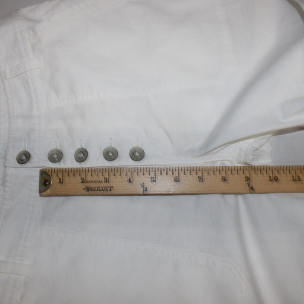 Sundance Shorts NEW Sz 6 x  White Silver Button High Waist Roll Tab Cotton Short