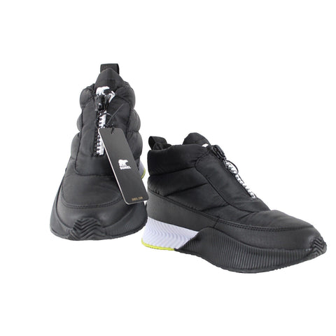 Sorel NEW Sz 7.5 Black White Lime Insulated Waterproof Zip Up 1" Booties