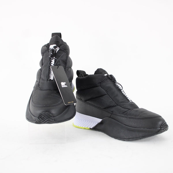 Sorel NEW Sz 7.5 Black White Lime Insulated Waterproof Zip Up 1" Booties