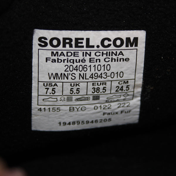 Sorel NEW Sz 7.5 Black White Lime Insulated Waterproof Zip Up 1" Booties