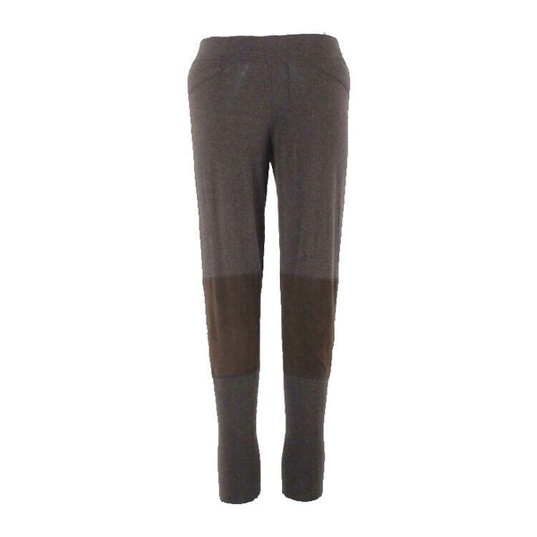 Minnie Rose Sz M x 28 Brown Faux Suede Knee Patches Cotton Blend Polyester Pant