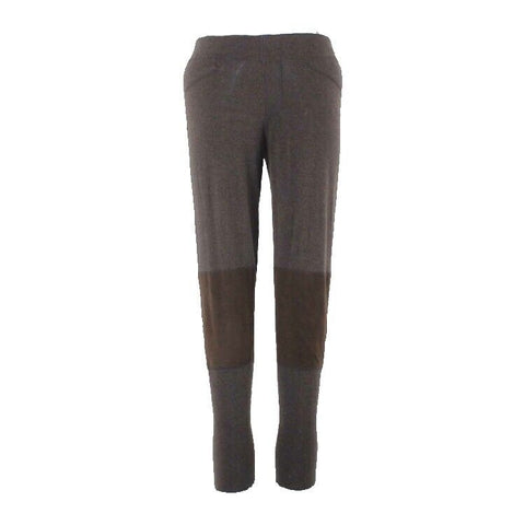 Minnie Rose Sz M x 28 Brown Faux Suede Knee Patches Cotton Blend Polyester Pant