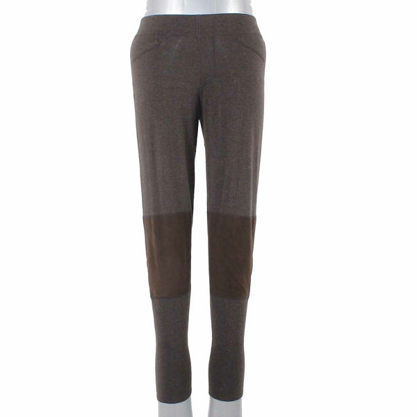 Minnie Rose Sz M x 28 Brown Faux Suede Knee Patches Cotton Blend Polyester Pant