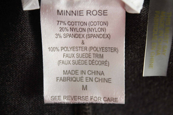 Minnie Rose Sz M x 28 Brown Faux Suede Knee Patches Cotton Blend Polyester Pant